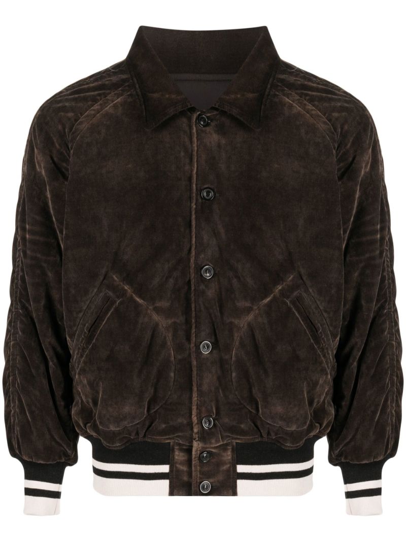 Brown Velvet Bomber Jacket