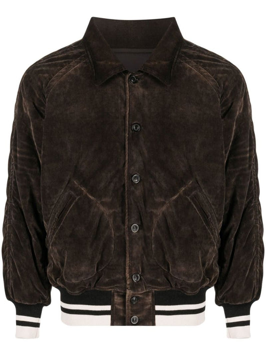 Brown Velvet Bomber Jacket