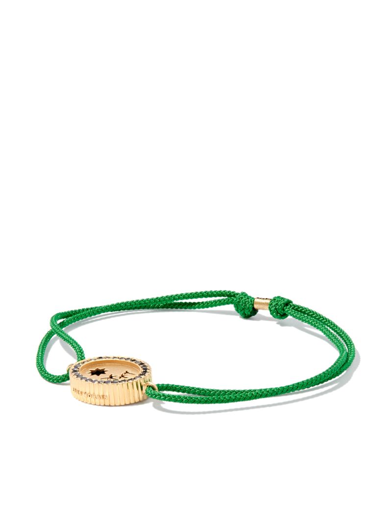 14k Yellow Gold and Diamond Palm Tree Cord Bracelet