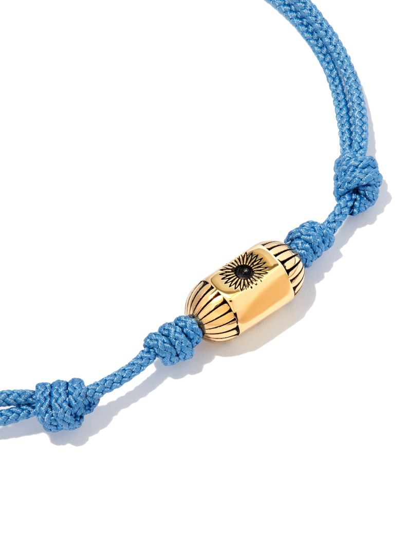 14k Yellow Gold Ribbed Hexagon Bolt Cord Bracelet