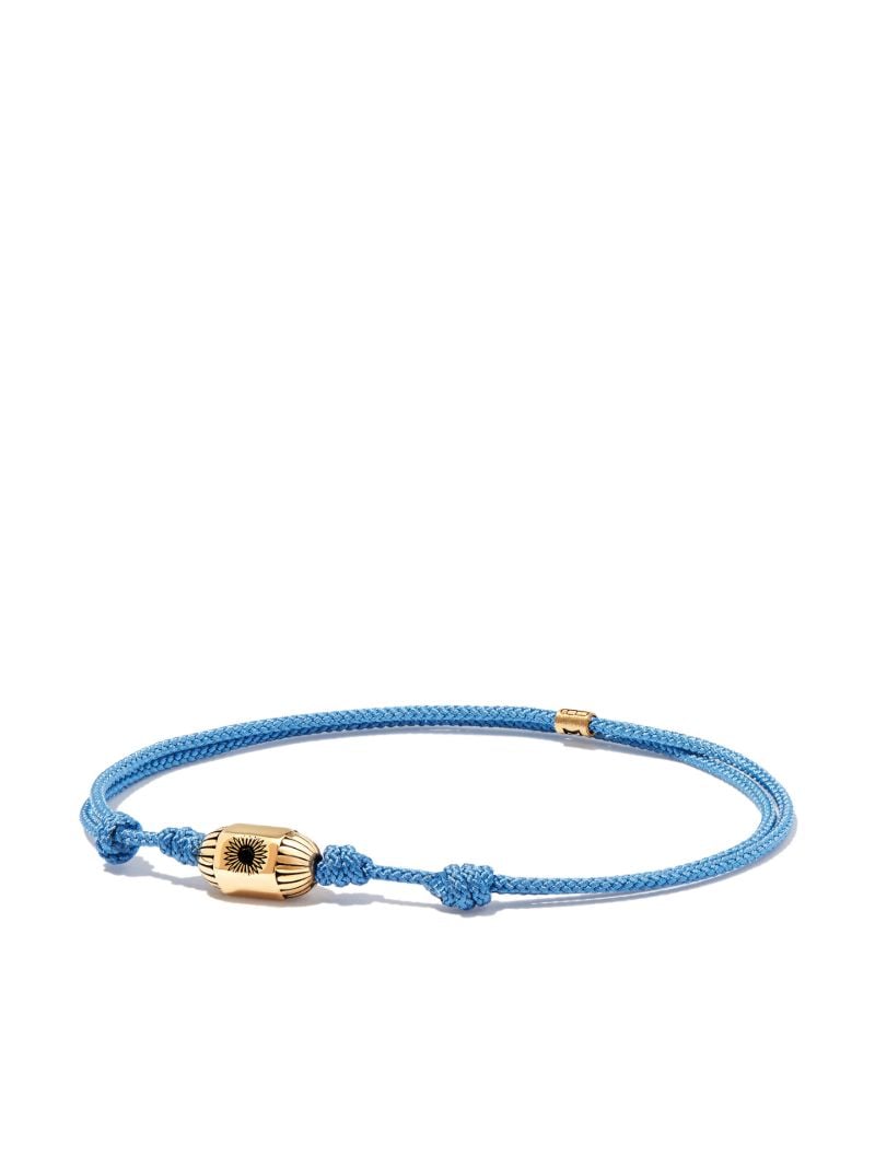 14k Yellow Gold Ribbed Hexagon Bolt Cord Bracelet