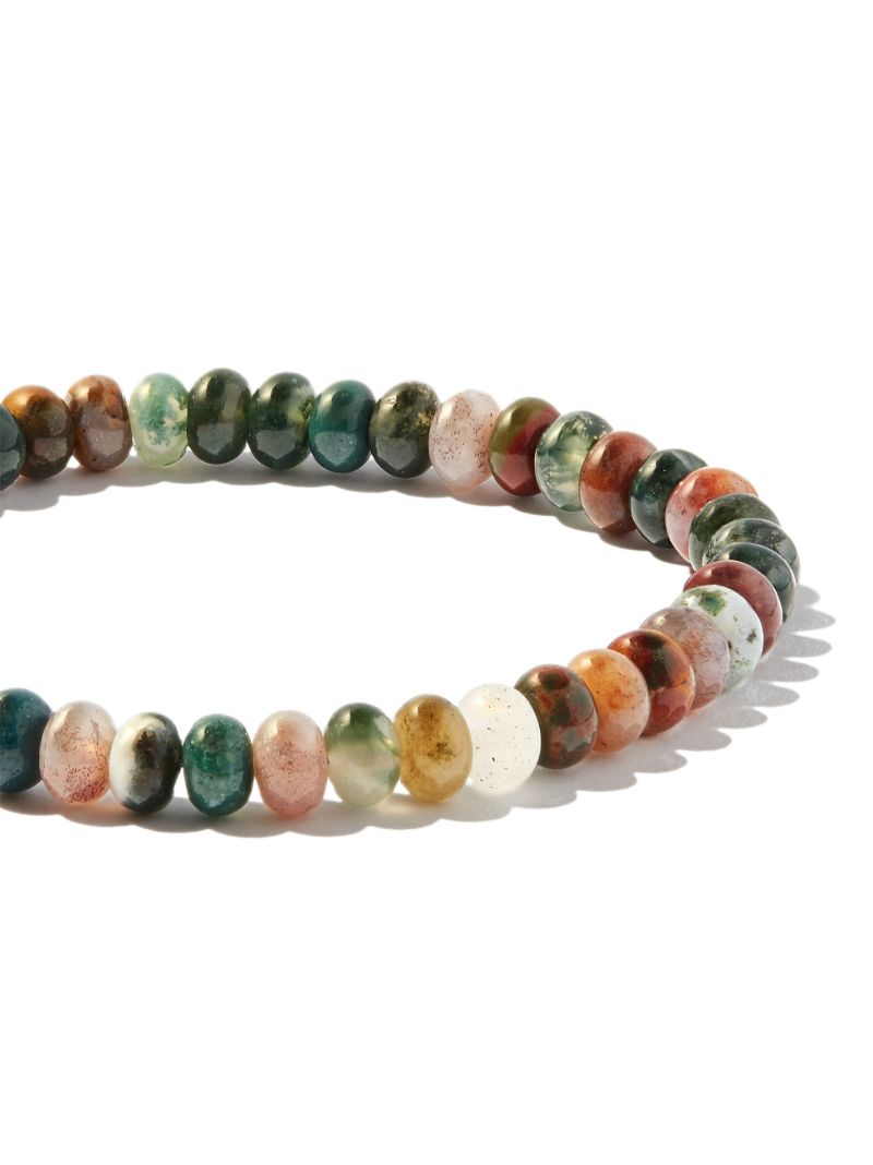 14k Yellow Gold Rainbow Sapphire Bolt Beaded Bracelet