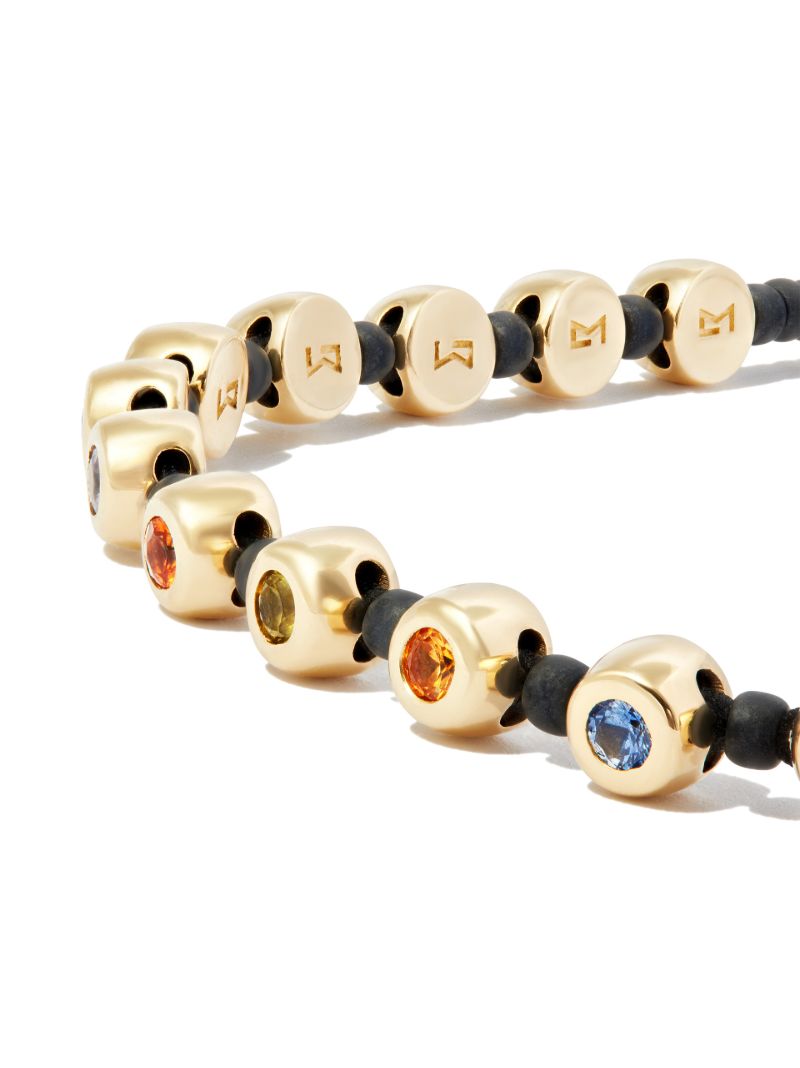 14k Yellow Gold Dome Rainbow Sapphire Bracelet