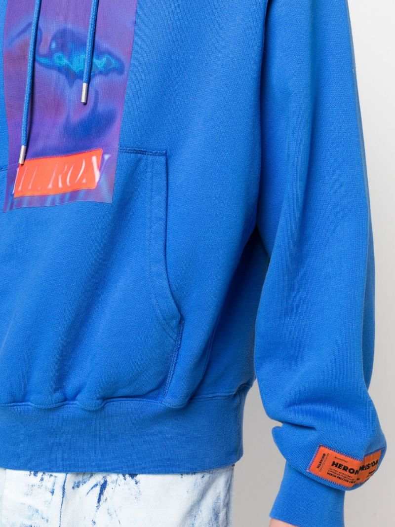 Blue Censored Print Hoodie