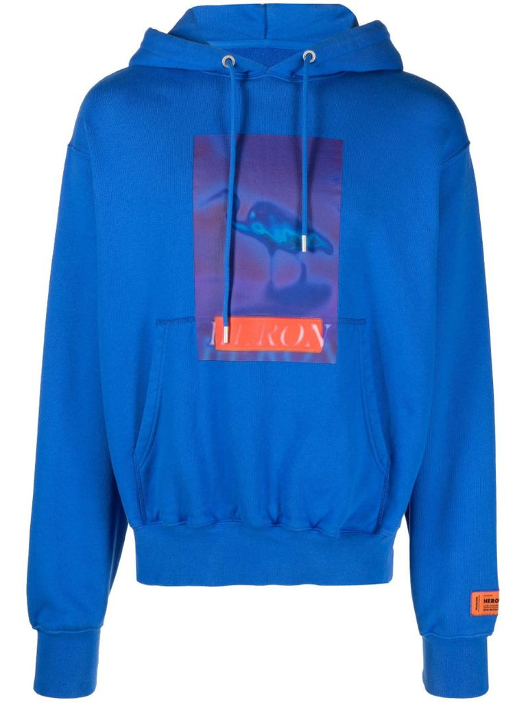 Blue Censored Print Hoodie