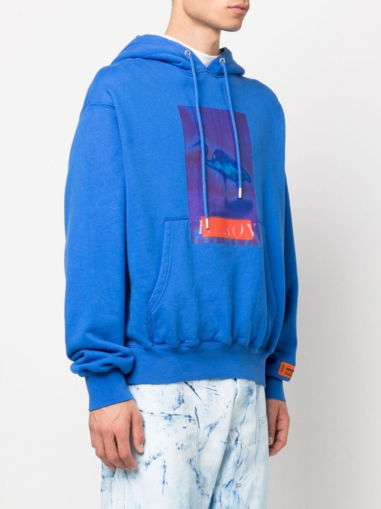Blue Censored Print Hoodie