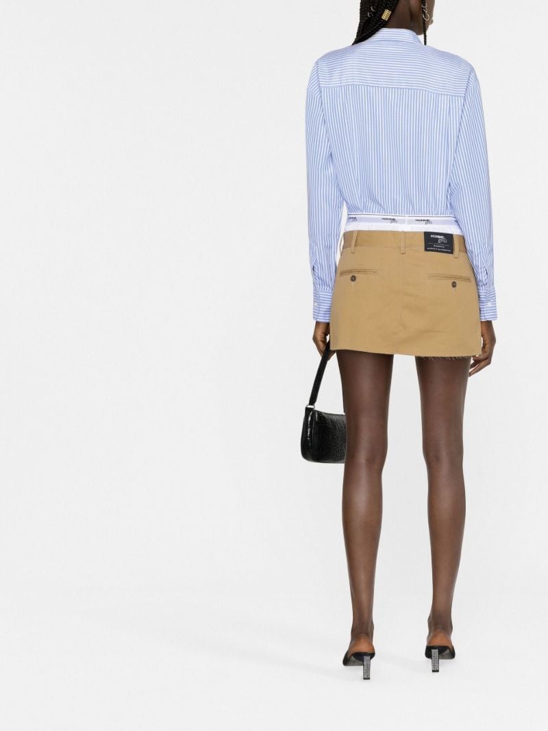 Brown Layered Cotton Mini Skirt