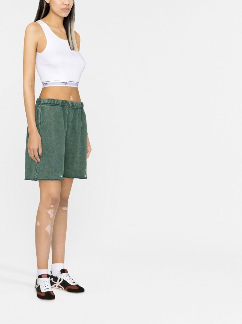 White Logo Trim Cotton Tank Top