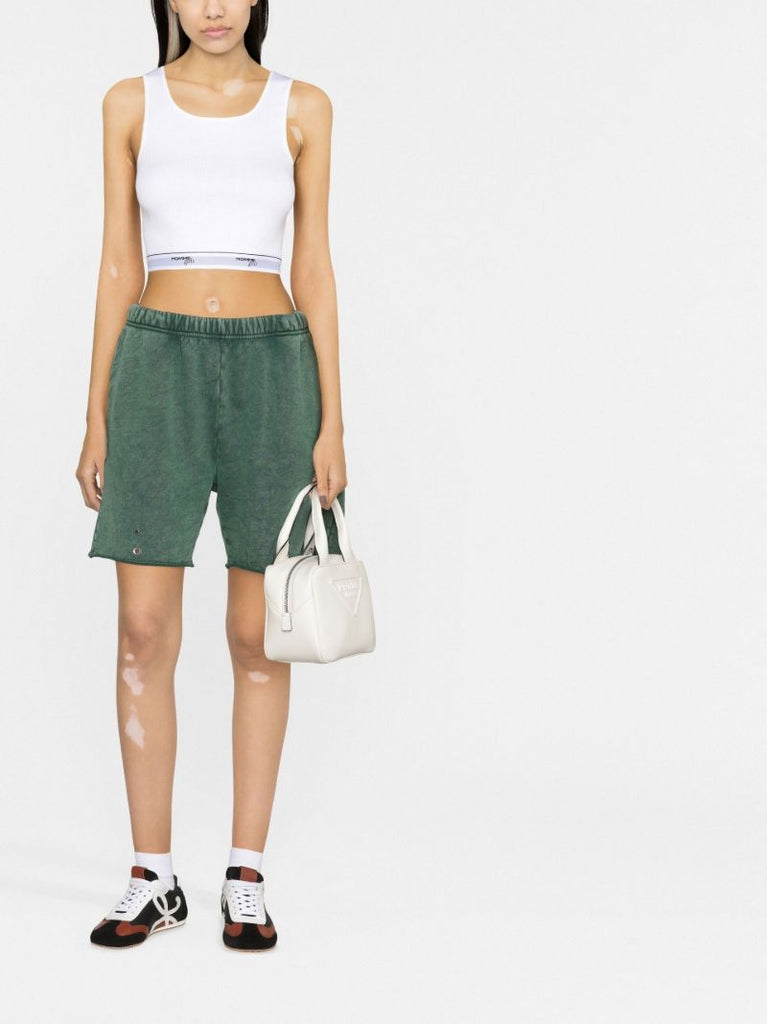 White Logo Trim Cotton Tank Top