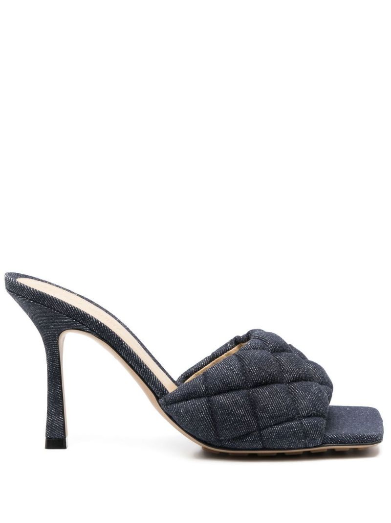 Blue Padded 90 Quilted Denim Mules