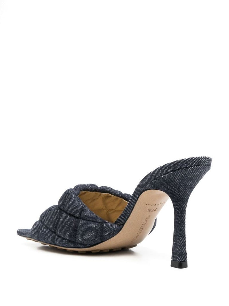 Blue Padded 90 Quilted Denim Mules