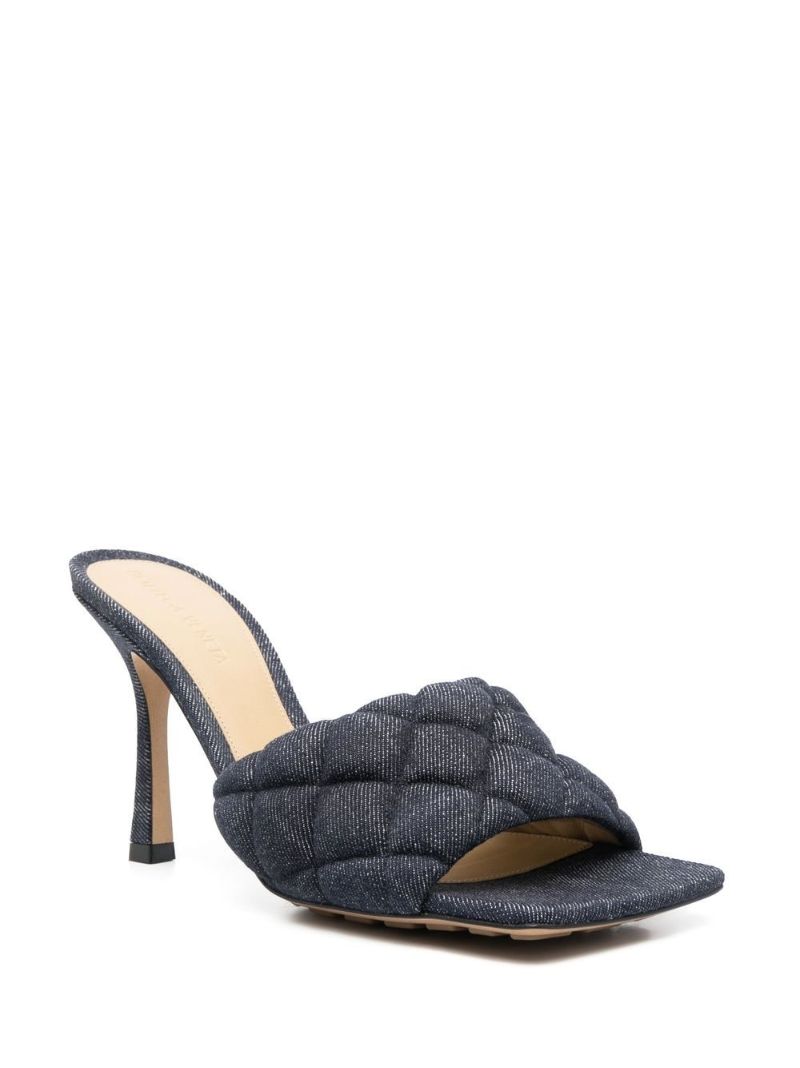 Blue Padded 90 Quilted Denim Mules