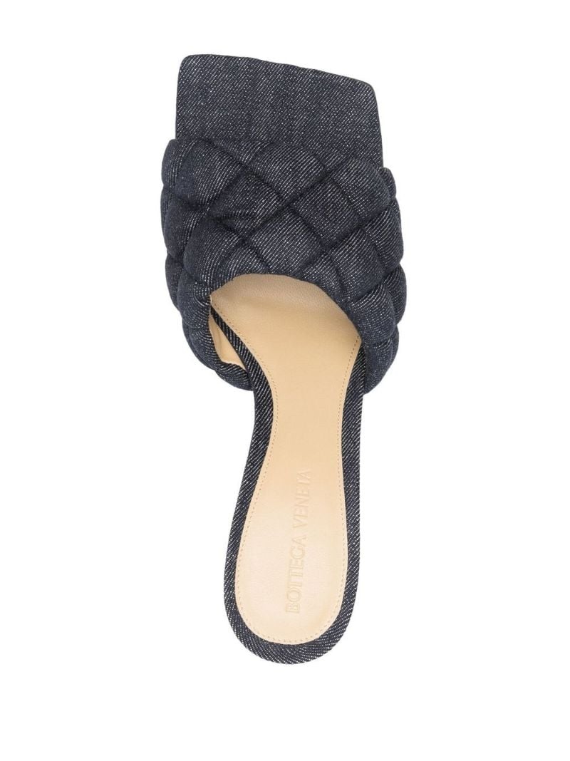 Blue Padded 90 Quilted Denim Mules