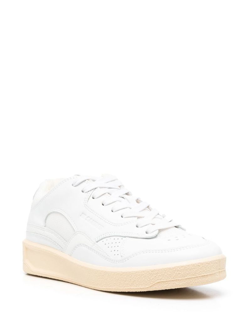 White Low-top Leather Sneakers