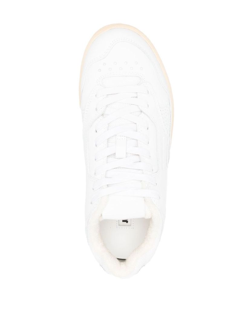 White Low-top Leather Sneakers