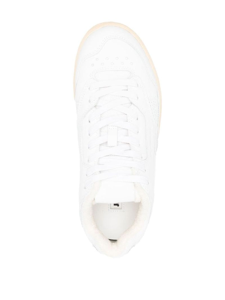 White Low-top Leather Sneakers