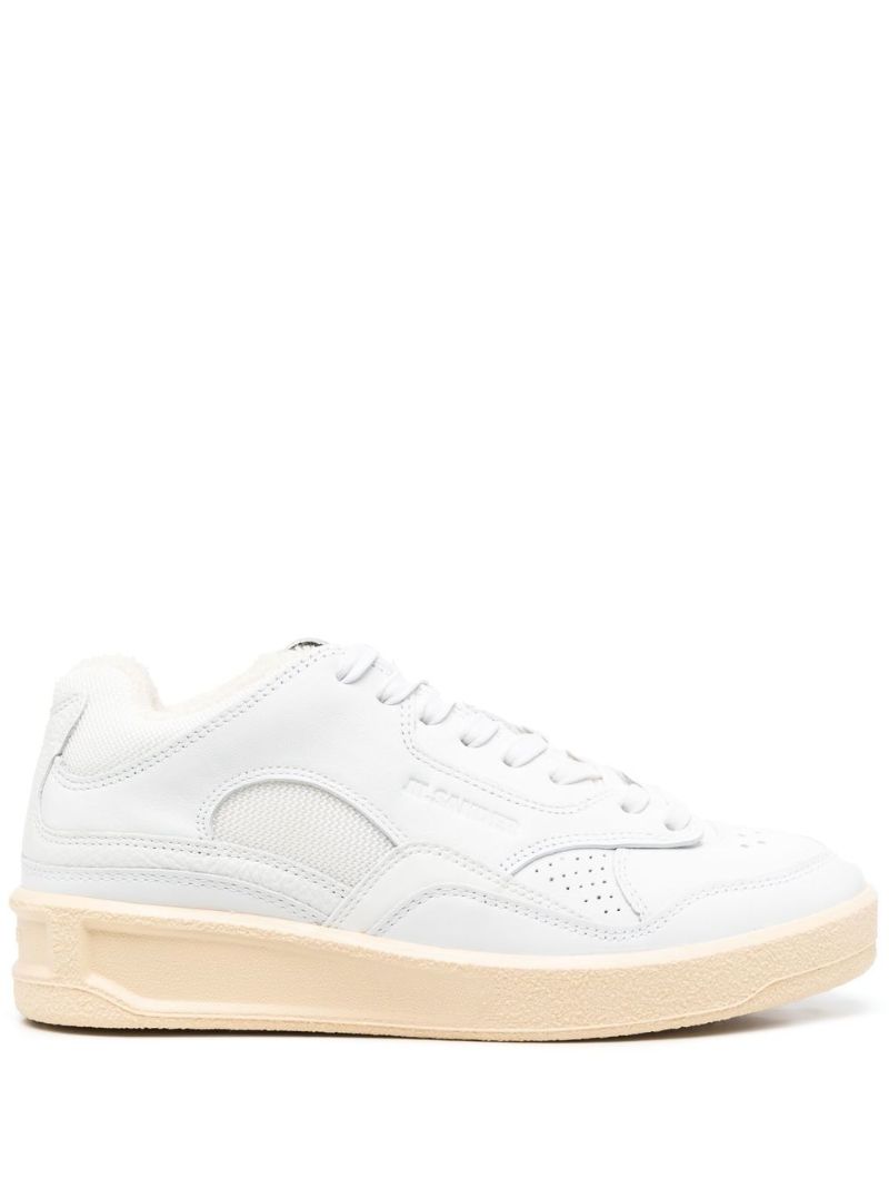 White Low-top Leather Sneakers