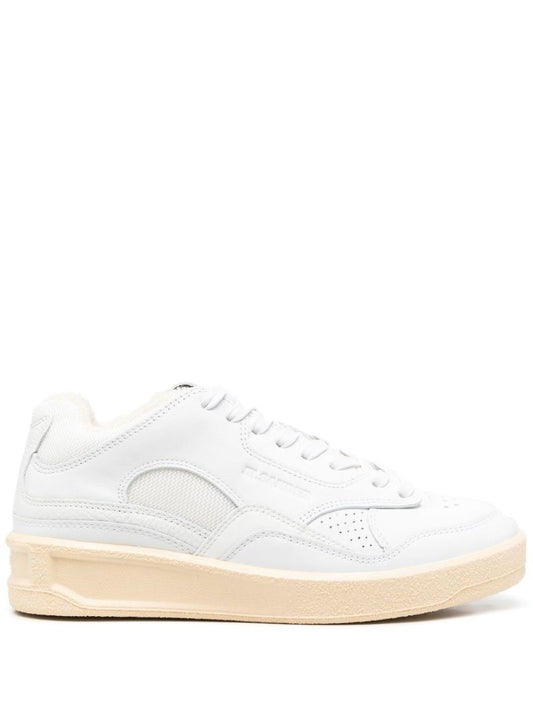 White Low-top Leather Sneakers