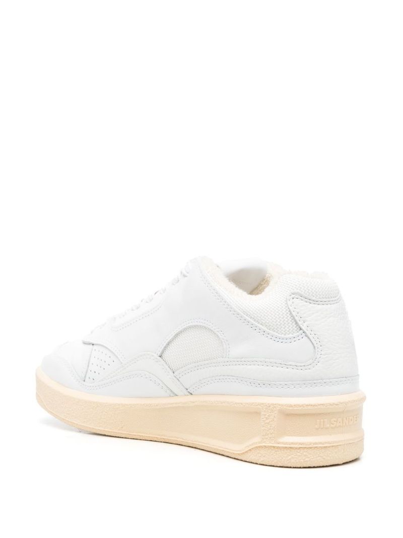 White Low-top Leather Sneakers
