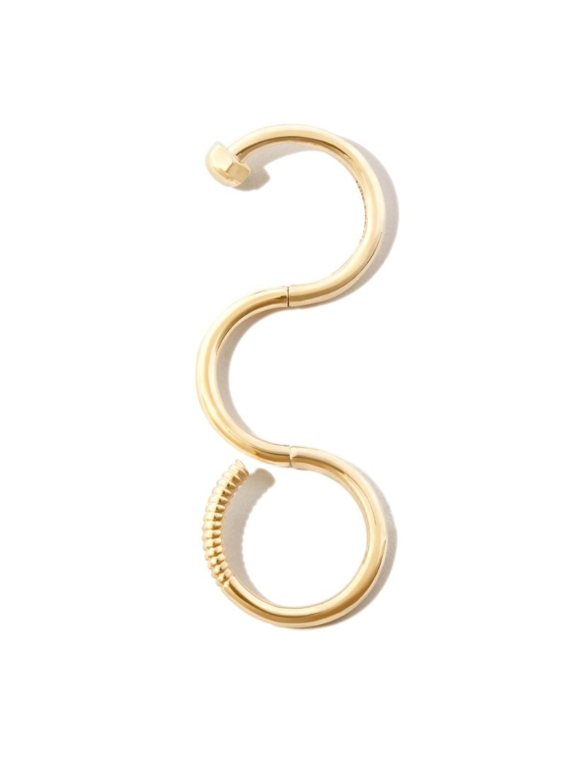 14k Yellow Gold Short Screw Serpentine Ring