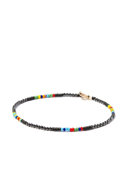 14k Yellow Gold Evil Eye Beaded Bracelet