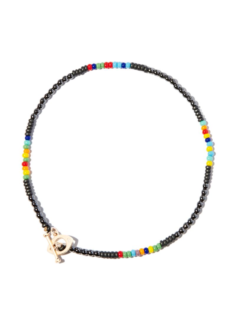 14k Yellow Gold Evil Eye Beaded Bracelet