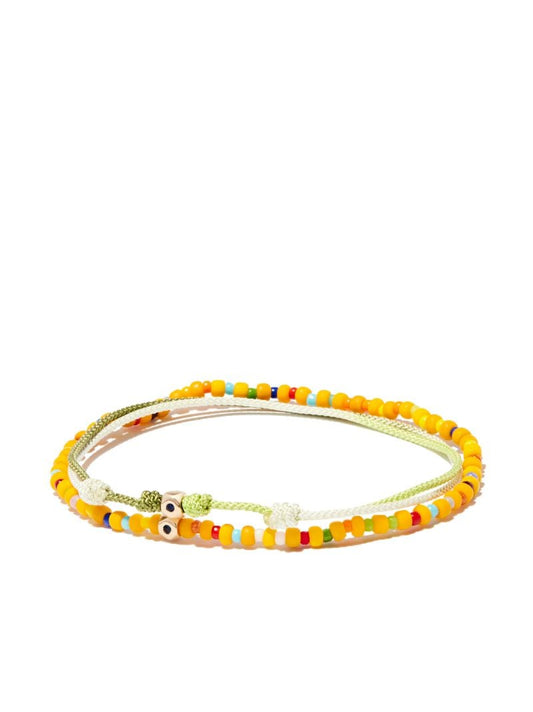 14k Yellow Gold Beaded and Cord Bracelet Set