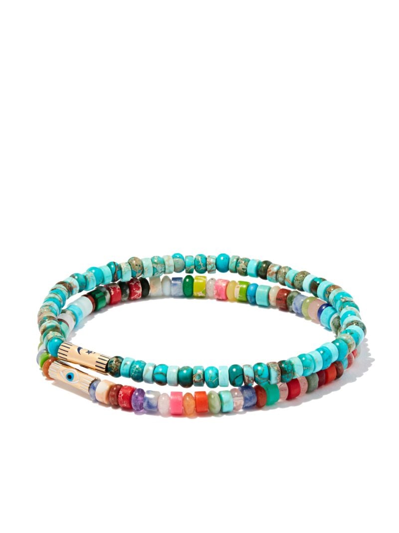 14k Yellow Gold Beaded Bracelet Set