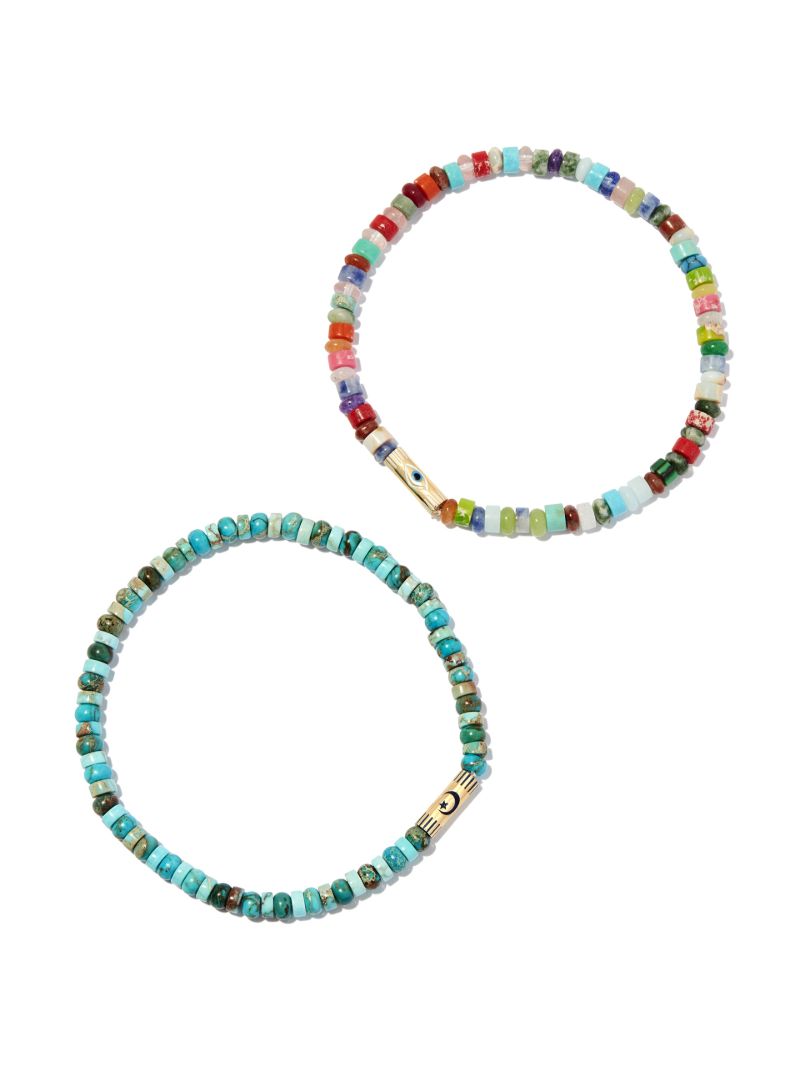 14k Yellow Gold Beaded Bracelet Set