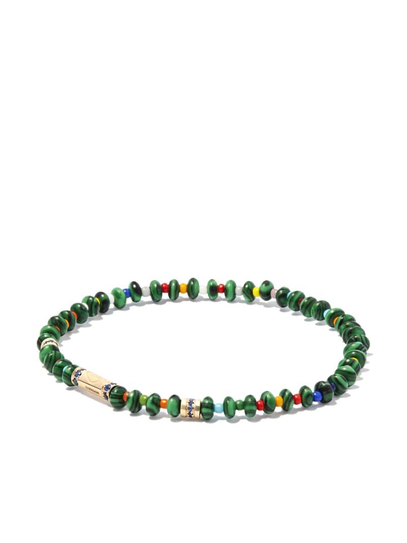 14k Yellow Gold Round Bolt Beaded Bracelet
