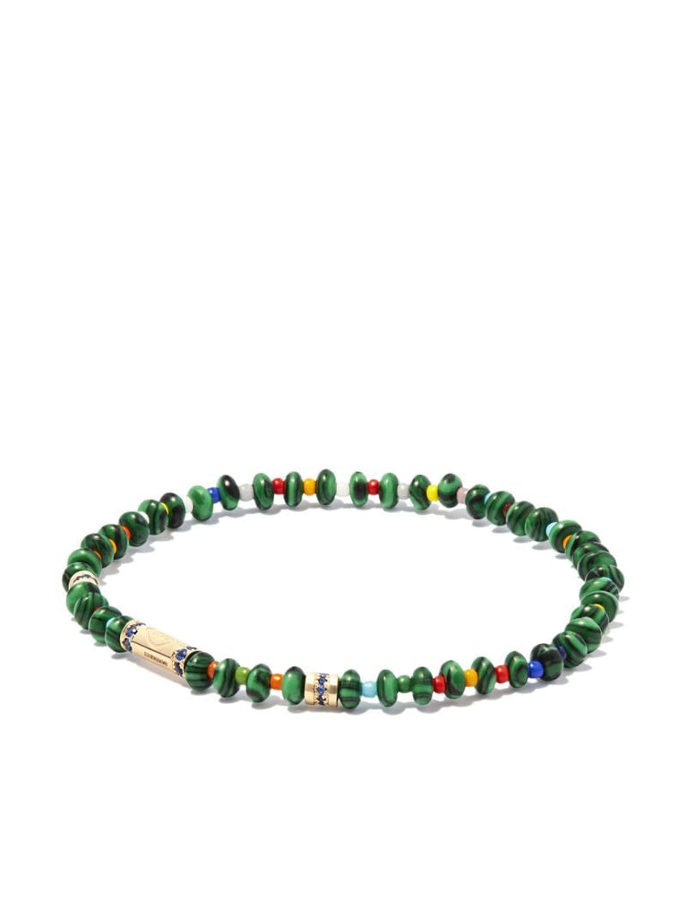 14k Yellow Gold Round Bolt Beaded Bracelet