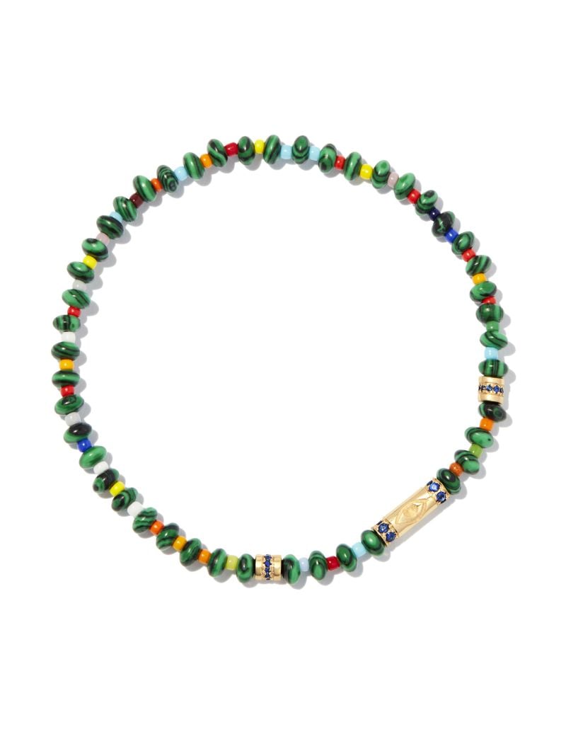 14k Yellow Gold Round Bolt Beaded Bracelet