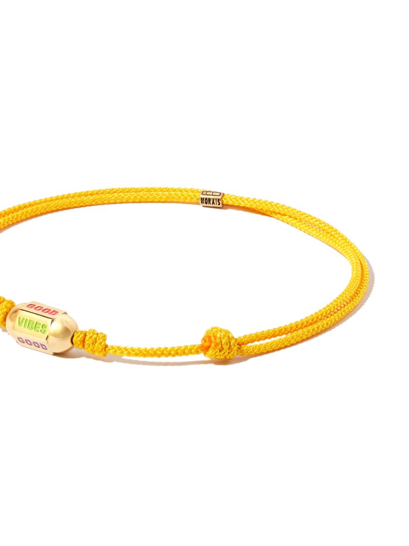 14k Yellow Gold Good Vibes Cord Bracelet