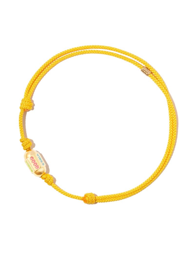 14k Yellow Gold Good Vibes Cord Bracelet