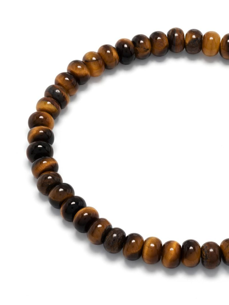 14k Yellow Gold Round Bolt Tiger's Eye and Ruby Bracelet