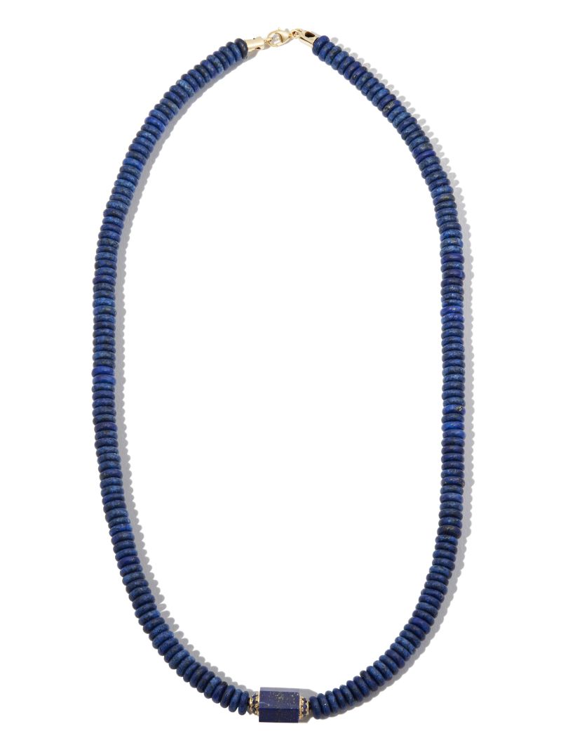 14k Yellow Gold Lapis and Sapphire Choker Necklace
