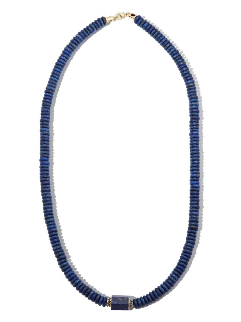 14k Yellow Gold Lapis and Sapphire Choker Necklace