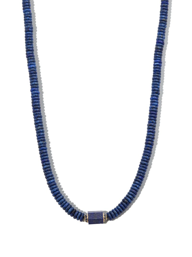 14k Yellow Gold Lapis and Sapphire Choker Necklace