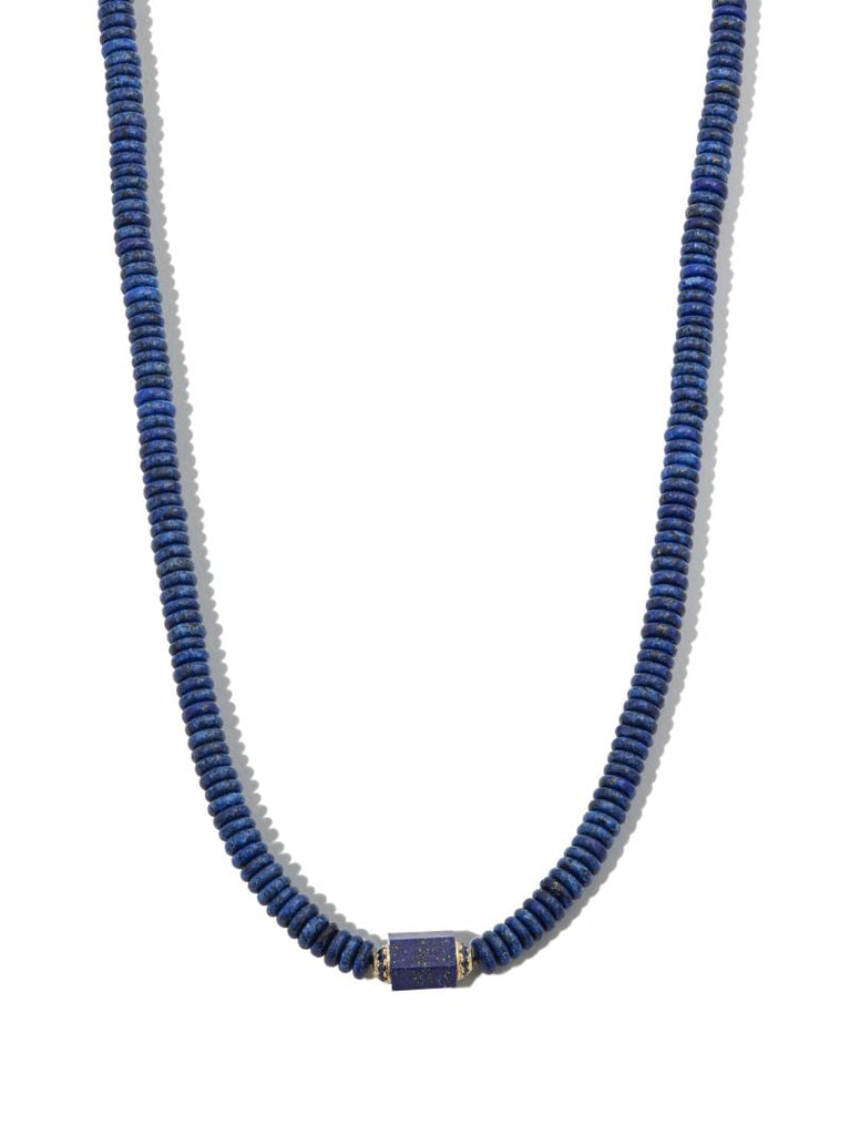 14k Yellow Gold Lapis and Sapphire Choker Necklace
