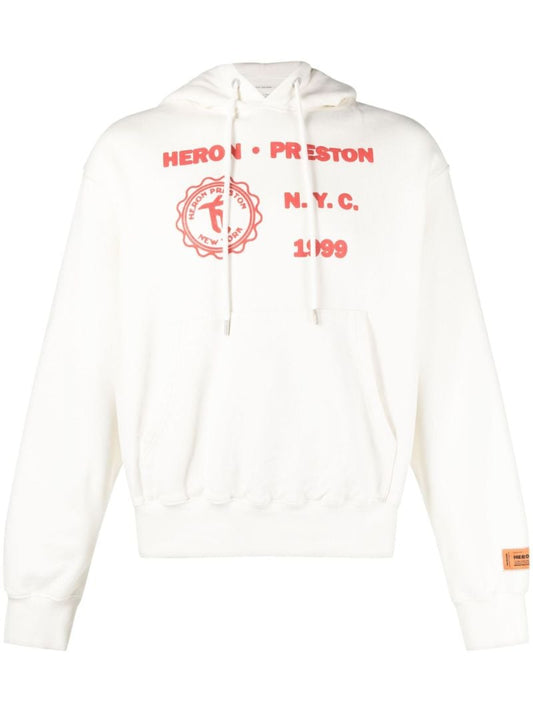 White Medieval Heron Hoodie