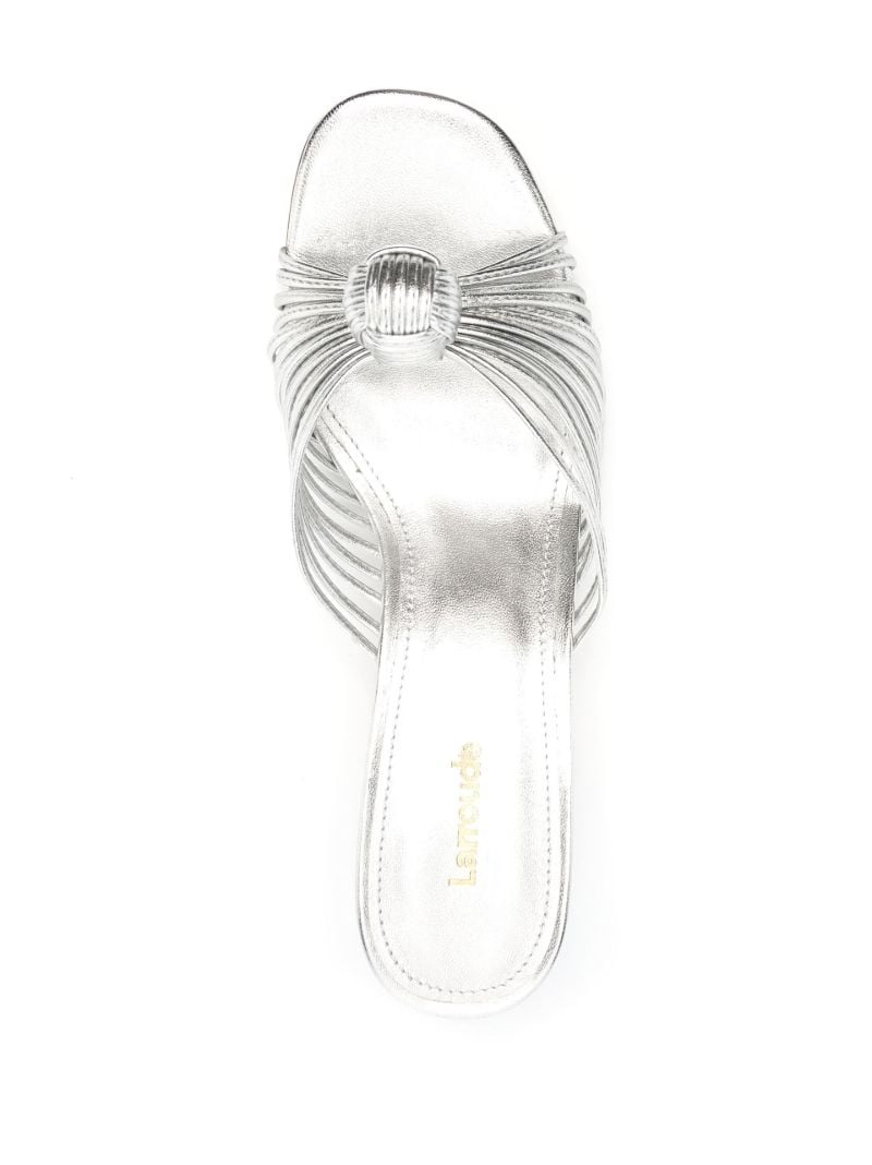Silver Valerie 55 Metallic Leather Mules