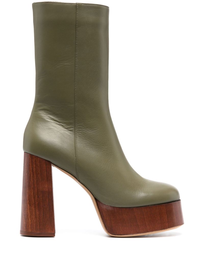 Green Gia 110 Leather Ankle Boots