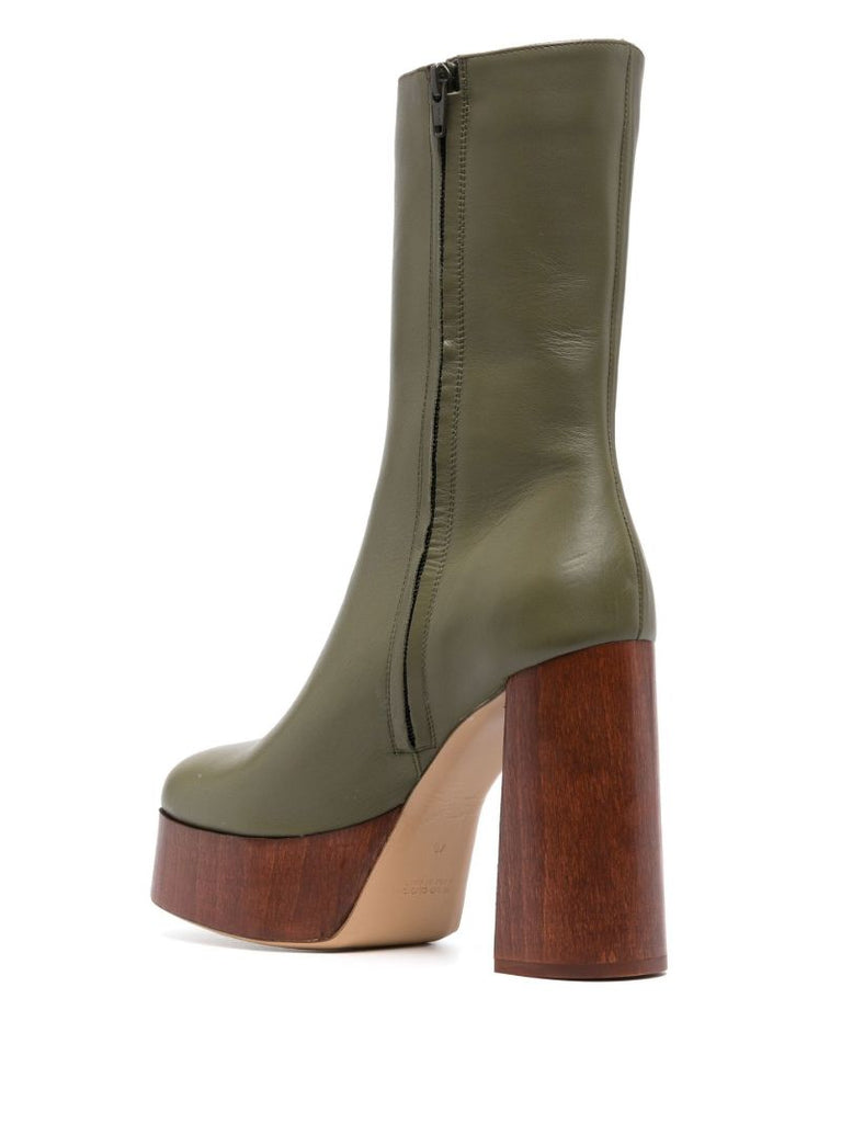 Green Gia 110 Leather Ankle Boots