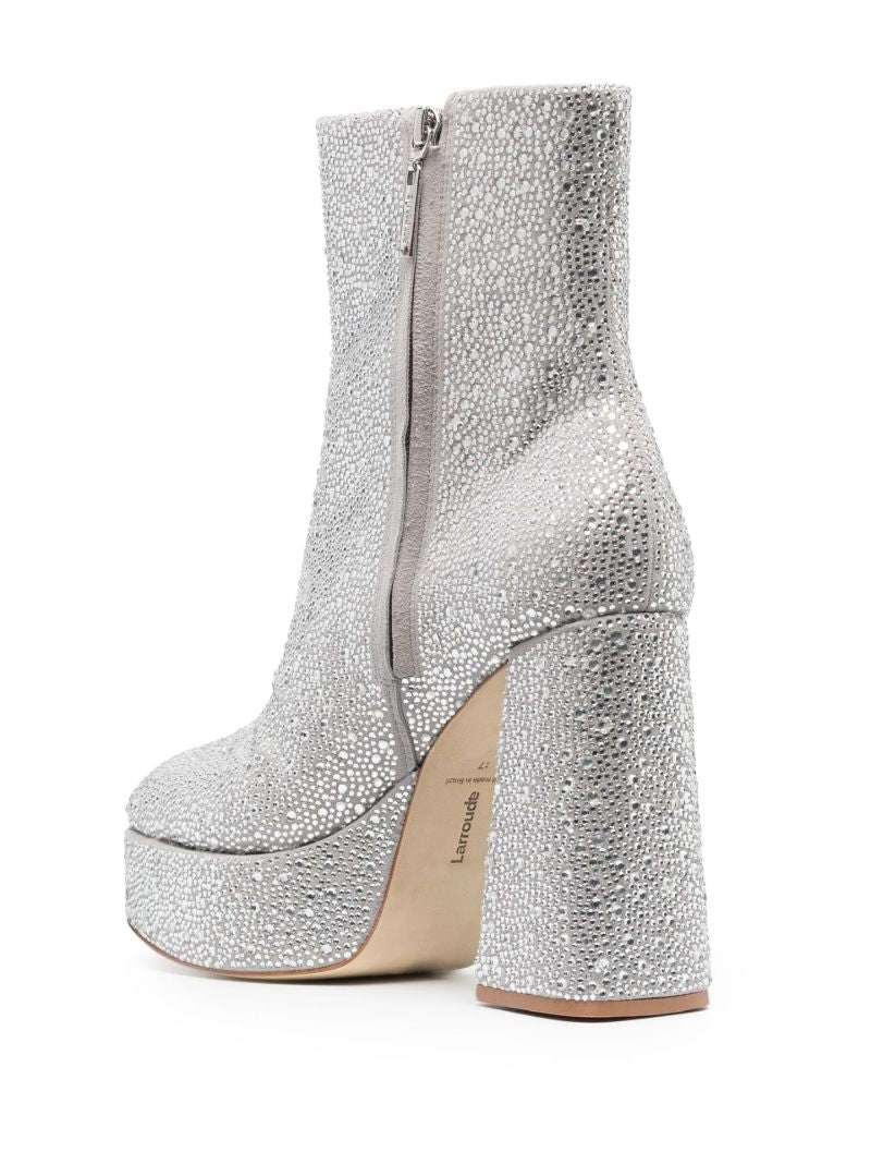 Silver Dolly 160 Crystal Platform Boots