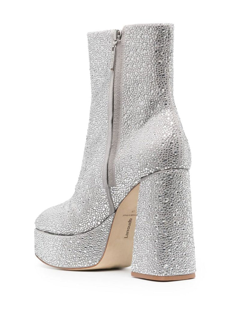 Silver Dolly 160 Crystal Platform Boots
