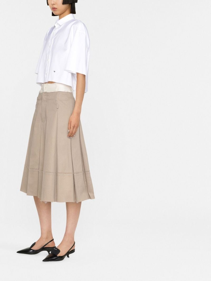 White Cropped Cotton Shirt