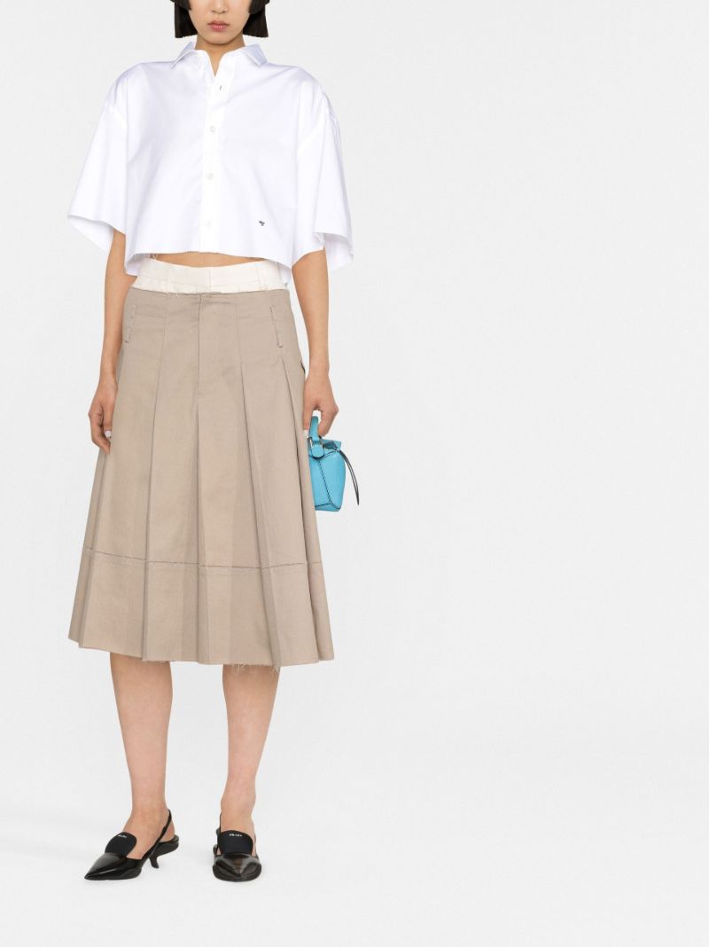 White Cropped Cotton Shirt