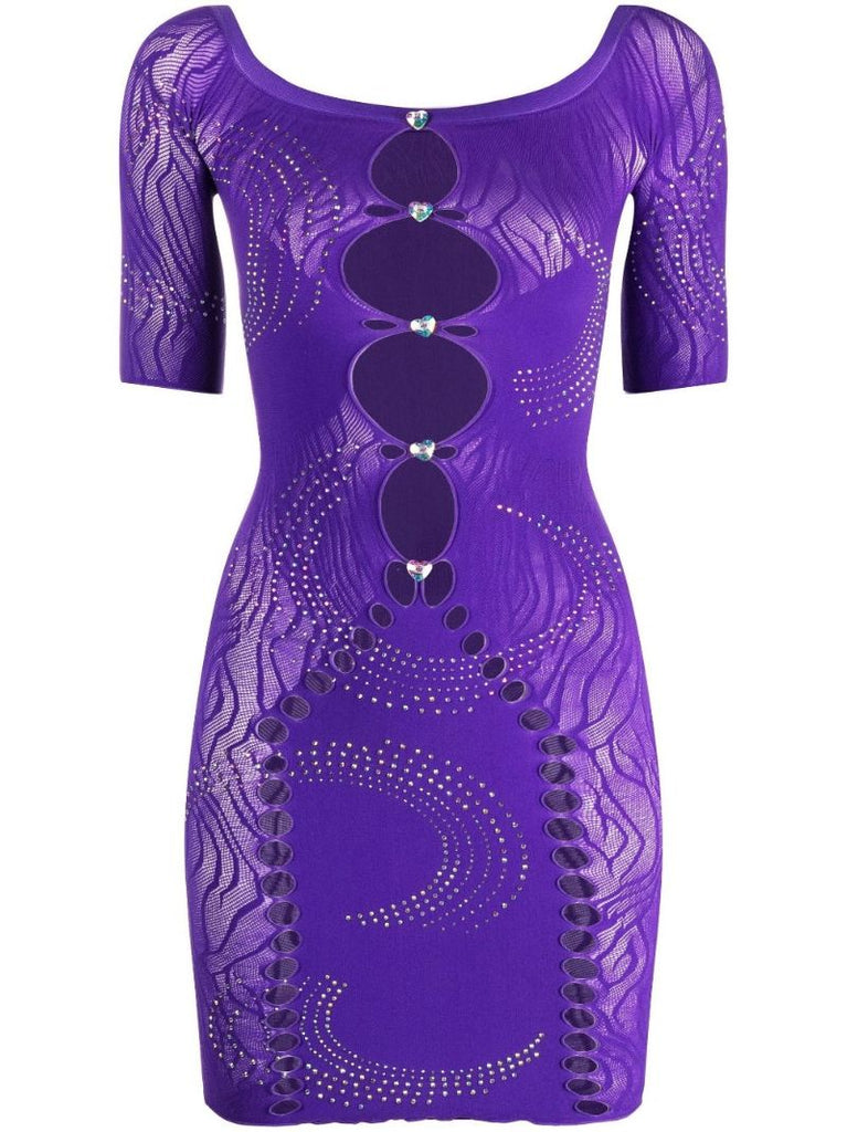 Purple Alice Cut-out Dress