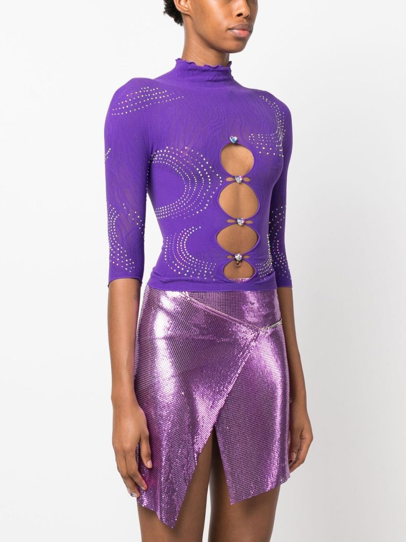Purple Pandora Cut-out Top