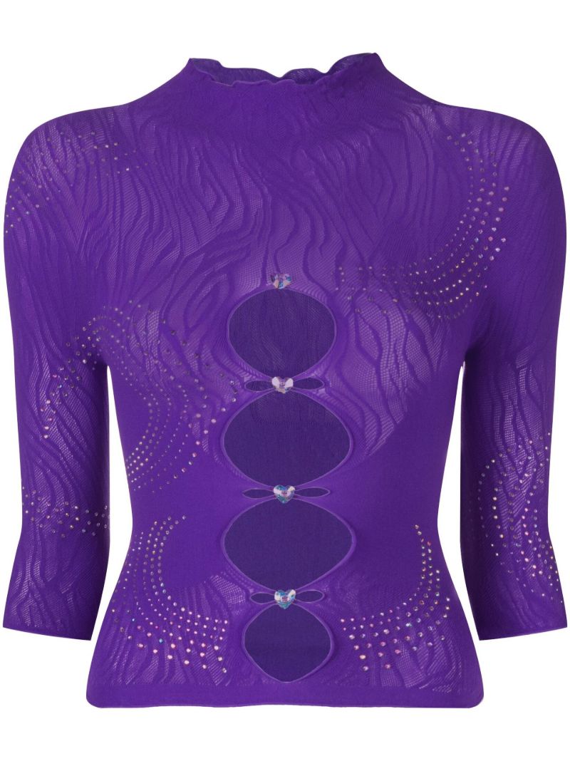Purple Pandora Cut-out Top